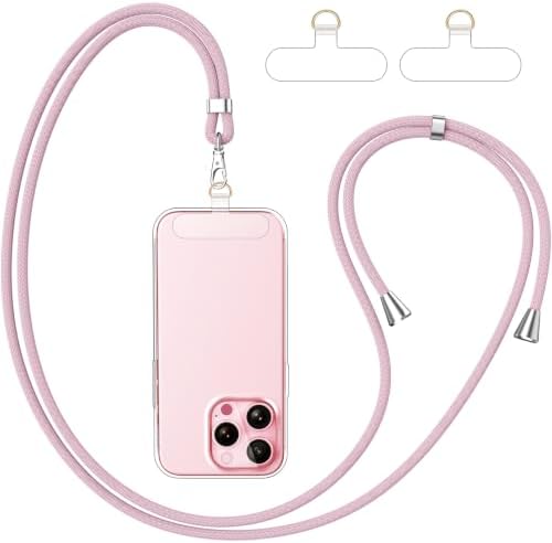 caslord Handyband Universal mit 2 Stück Universelles Patch | 160cm | Handy Lanyard mit Hülle kombinierbar | Einstellbar und Abnehmbar | für Sport Reisen und Babypflege