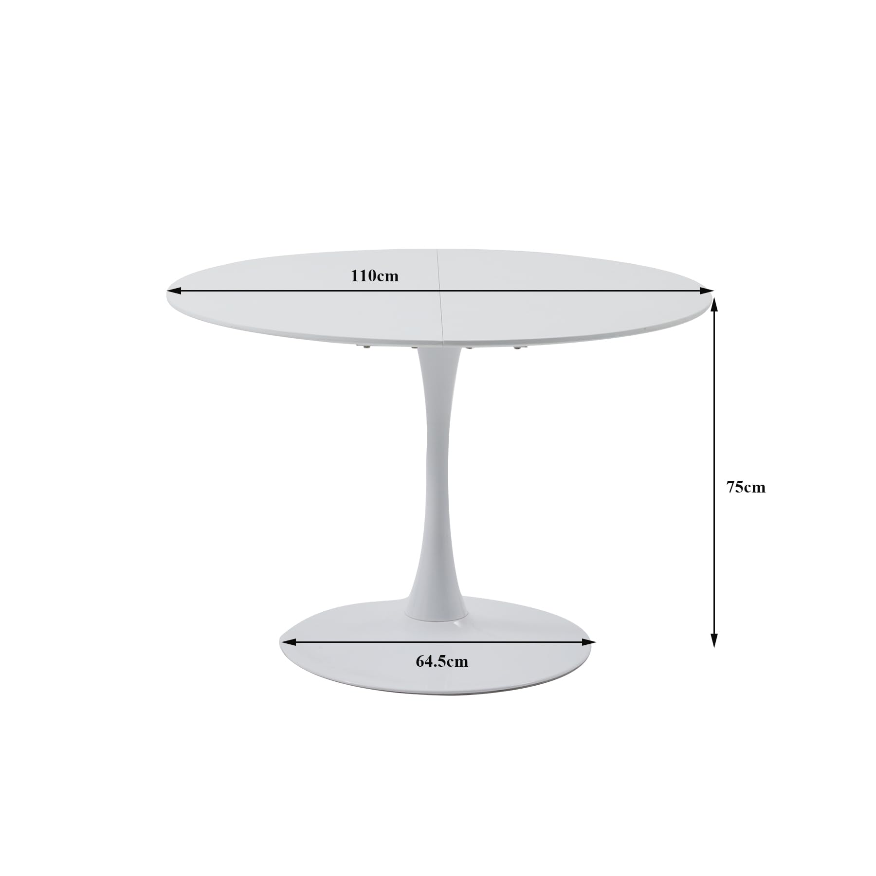 Vino ronde houten eettafel wit - 110 cm