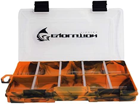 Evolution Outdoor 3500 Drift Series Fishing Tackle Tray – Orange, Colored Tackle Box Organizer with Removable Compartments, Clear Lid, 2 Latch Closure, Utility Box Storage