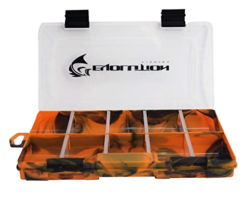 Evolution Outdoor 3500 Drift Series Fishing Tackle Tray – Orange, Colored Tackle Box Organizer With Removable Compartments, Clear Lid, 2 Latch Closure, Utility Box Storage #TOP3