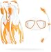 Cressi Rocks Kids Set, White/Orange, L/XL
