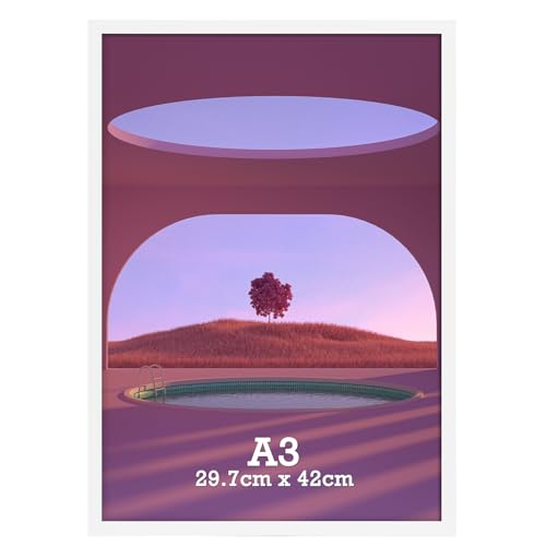 Vasemouh A3 Photo Frame White Single A3 Picture Frame Horizontal or Vertical Wall Mounting for Home Office Gallery 29.7x42cm Frame