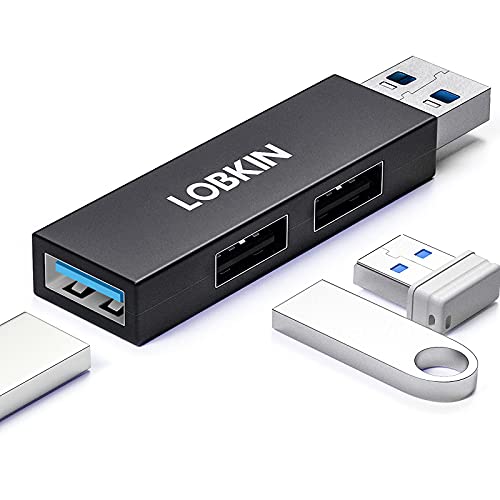 USB 3.0 Hub Splitter,LOBKIN USB Extender Multi Port USB Adapter | 1 USB 3.0 Port | 2 USB 2.0 Port | Mini USB Hub for PC,Laptop,PS4/PS5,TV,MacBook,Mac Pro,Mac Mini,iMac,Surface Pro,XPS,Flash Drive