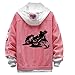 Produktbild Männer Und Frauen Lokomotivmuster 3D Dragon Print Sweatshirt Mit Großer Tasche Kapuzenpullover Geeignet Für Herbst Und Winter,Rosa,XL