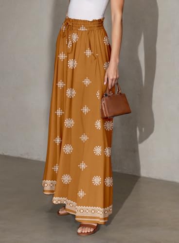 Image of Dokotoo Wide Leg Pants for Women Casual Elastic Waist Drawstring Pants | Lounge Pants Women, Early Fall Fashion, High Waisted, Solid Color, Fashion Business Casual Outfits, Jogging Jogger Pockets