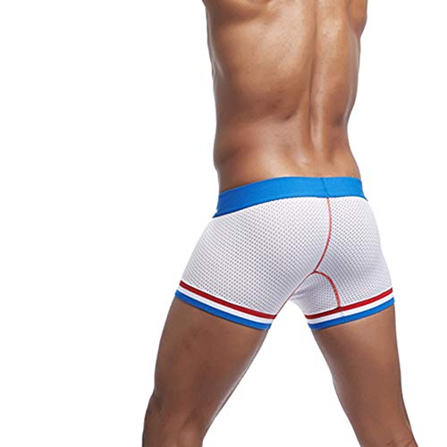 Jockmail Fashion Men Underwear Boxers Mesh Men Panties Male Underpants Men Boxer Short (Xl, White) #TOP4
