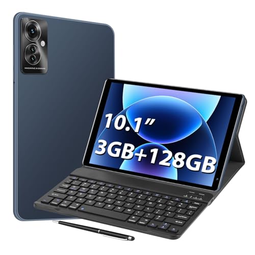 Image of 10.1inch Android 8.1 Tablet, 8-Core Tablet PC with Keyboard & Cases, 3GB+128GB(TF 256G), Dual 4G SIM, T860 GPU, BT5.0, GPS, WiFi 5, Face Unlock, Dual Cameras, 5000mAh Battery (Gray, 3)