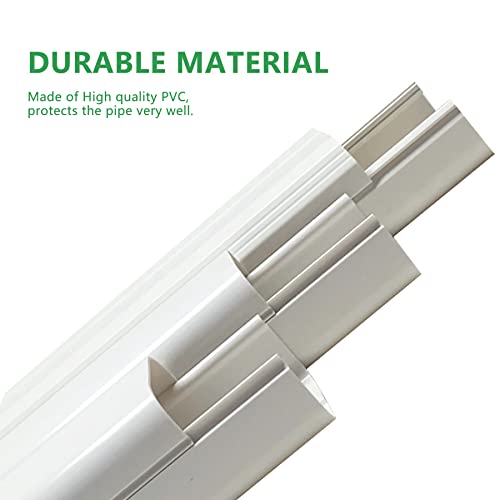 Forestchill 4" W X 16.5Ft L Air Conditioner Decorative Pvc Line Set Cover Kit, Tubing Covers For Mini Split A/C, Heat Pump System And Central Ac #TOP3