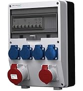 Produktbild von Doktorvolt Stromverteiler Stecker 16A Baustromverteiler Mennekes CEE-Steckdosen Schuko IP44 TD-S