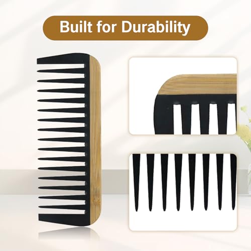Peine de Dientes Anchos de Bambú para Cabello Rizado miniatura 4