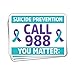 MAIANEY (3 Pcs) 988 Suicide Prevention Stickers Suicide Prevention Awareness Stickers 988 Suicide and Crisis Lifeline Sticker Suicide Prevention Gifts Decorations Laptop Bottle Car Window 3