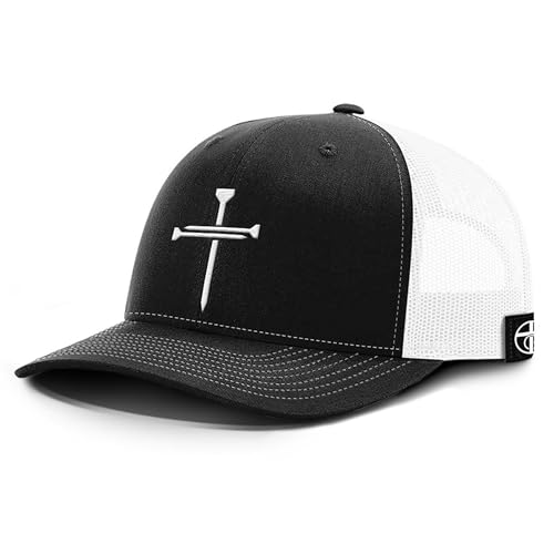 Christian Nail Cross Trucker Hat - Adjustable Fit Cotton Snapback