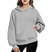 Shusuen Hoodies for Women Long Sleeve Winter Fall Outfits Oversized Sweatshirts Pullover Fleece Sweaters Fashion Y2k Clothes（2-Light Gray,Large）