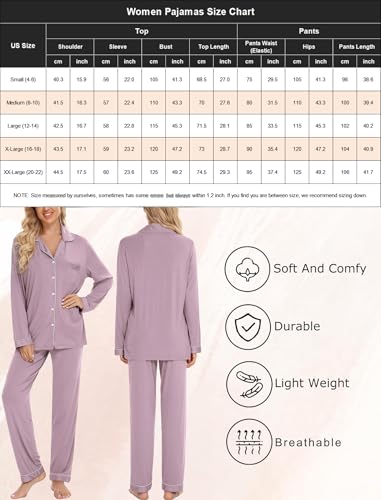 Image of Pjmlifecoco Pajamas Set Long Sleeve Womens Button Down Sleepwear Two Piece Nightwear Soft Pj Lounge Sets S-XXL