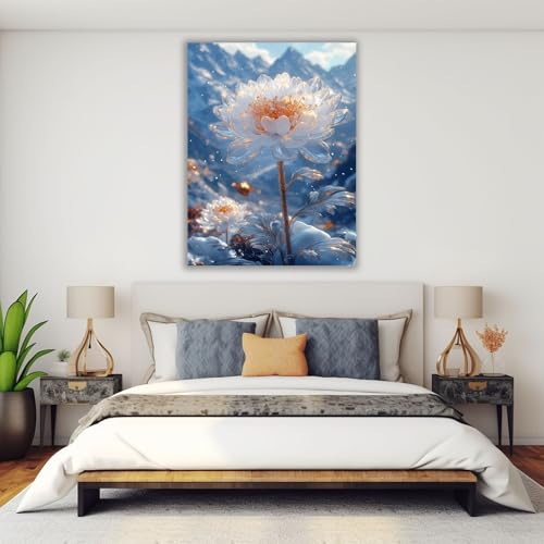 Impression sur toile intissée fleur de cristal TERUEA