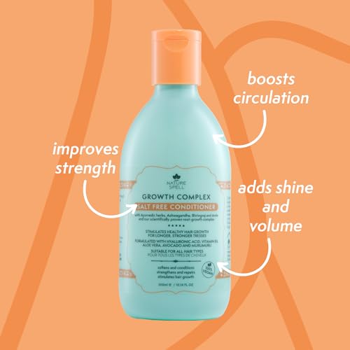 Nature Spell Growth Complex Shampoo and Conditioner, Hair Growth Oil and Hair Mask Set – Pack Of 4 Haircare Set– Salt & Sulphate Free Hair Shampoo and Conditioner– 300ml x2 400ml x1 100ml x1 - Image 4