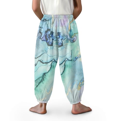 Image of Unisex Little Kids Yoga Trousers Bohemian Beach Pants Baggy Harem Activewear for Boys and Girls Age 3-10