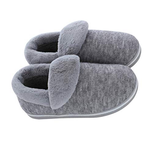 Pantufas macias de pelúcia para uso , pantufas antiderrapantes para homens e mulheres, Cinza, 41-42