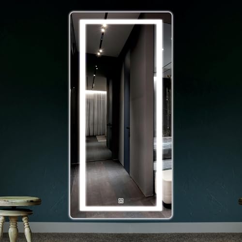 Image of Creative Arts n Frames LED Wall Mount HD Mirror with 3 Color Light Tone for Home Wall Living Room Bedroom Bathroom Hotel Decor Items (18x48 Full Length Rectangle)