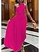 Yuopeid Women's Sexy One Shoulder Sleeveless Long Dress Fashion Pleated Cutout Elastic Waist Irregular Hem Club Party Long Maxi Dresses Rose Red XXL