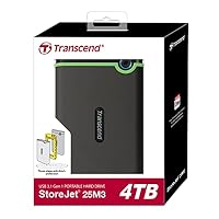 Transcend StoreJet 25M3 4TB Externe Festplatte, Anti-Schock (Militärstandard), USB 3.1 Gen 1, 2.5 Zoll, Eisengrau| Ideal für PC/Laptop/Mac Backup & Datensicherung – Ansicht 5