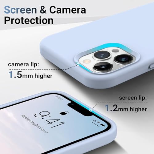 Image of DIZORO Silicone Back Case for iPhone 14 Pro, Soft-Touch Phone Microfiber Silicone Back Cover for iPhone 14 Pro - Sierra