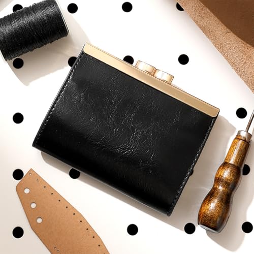 Vintage Leather Wallet for Women RFID Blocking 9 Card Slots Slim Compact Zipper Closure ID Window Organizer Black Everyday Carry Travel2