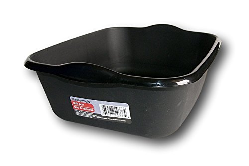 Essentials Black Plastic Eight Quart Dishpan - 13½ x 11 x 4½H