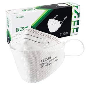 KANGLV-Maskers 10 Stuks FFP2, 3-Laags Wegwerpbeschermende Maskers, Deeltjesbeschermingsmasker, Hoge Filtreerbaarheid ≥94…