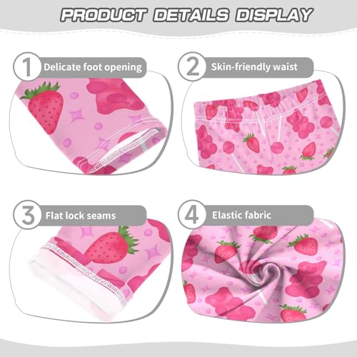 Lollipop Jelly and Strawberry Girls Leggings,Workout Leggings for Girls Toddler Athletic Leggings Size for 3-10T3