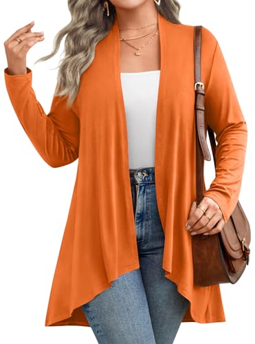 Image of Anymiss Womens Long Cardigans Spring Lightweight Jackets S-2XL Knit Kimono