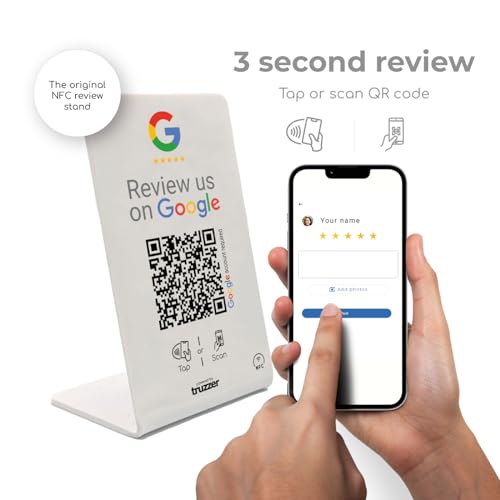 Affichage avec code QR et NFC pour comptoir de restaurant