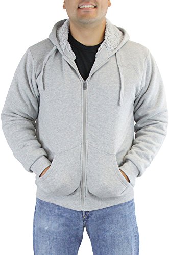 Image of ToBeInStyle Men's Polar Fleece Long Sleeve Zip Up Kangaroo Pocket Cold Weather Hoodie Jacket