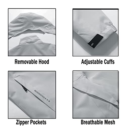 Moerdeng Women's Waterproof Rain Jacket Outdoor Lightweight Softshell Raincoat For Hiking Travel Large #TOP3