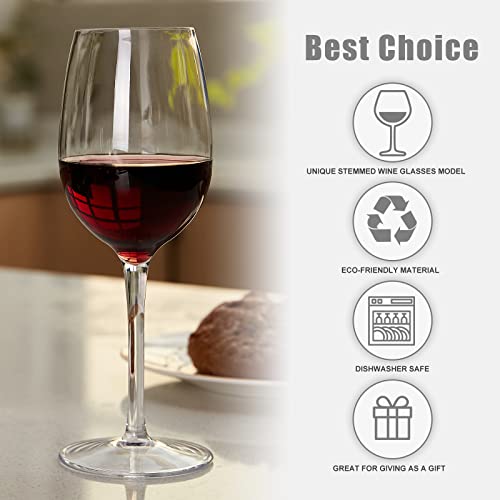 MICHLEY Floating Wine Glasses for Pool Unbreakable Tritan Plastic Red Wine Glasses with Stem Poolside Floating Cups 12.5 OZ, Dishwasher Safe, Set of 6 - Thumbnail 6
