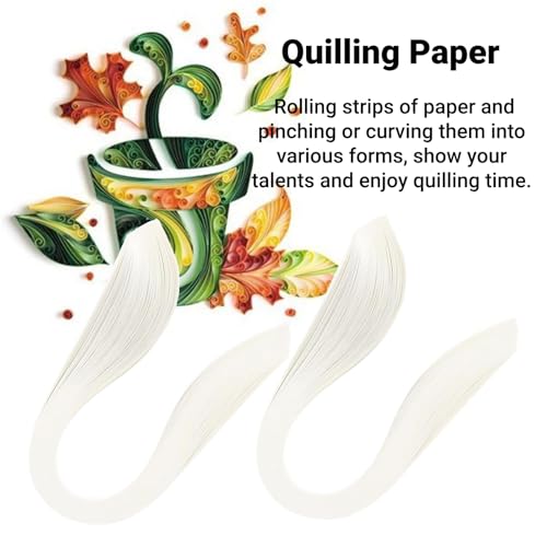 600 Streifen DIY Quilling-Papier 3 mm Breite Reine Farbe Origami-Papier Handarbeit Origamipapier Dekoration (Weiss)
