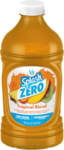 Image of V8 Splash Zero Sugar Tropical Blend Flavored Beverage, 64 fl oz Bottle (Pack of 5)