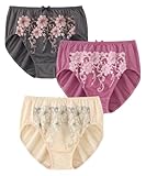 レギュラーショーツ 綿100% レースがおなかにあたりにくい深ばき丈ショーツ3枚組