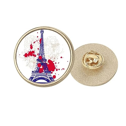 Broche ronde Tour Eiffel en métal doré taille M, le cadeau souvenir idéal de Paris
