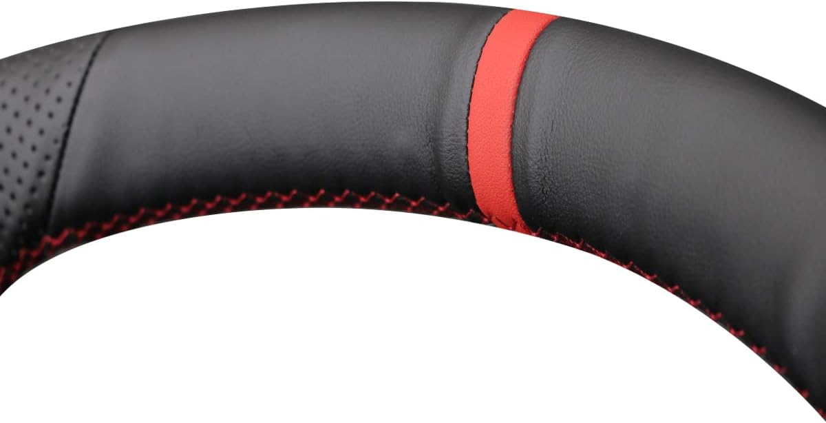 MEWANT Car Steering Wheel Cover for Alfa Romeo Giulietta/MiTo Hand-Stitched Car Steering Wrap