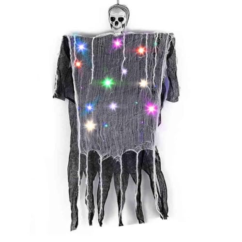 Sinalty Light up Halloween Decorations Outdoor Spooky Ghost Head 3 Modes LED Light - Scary Ghosts Decor for Front Door Porch Yard Home Party