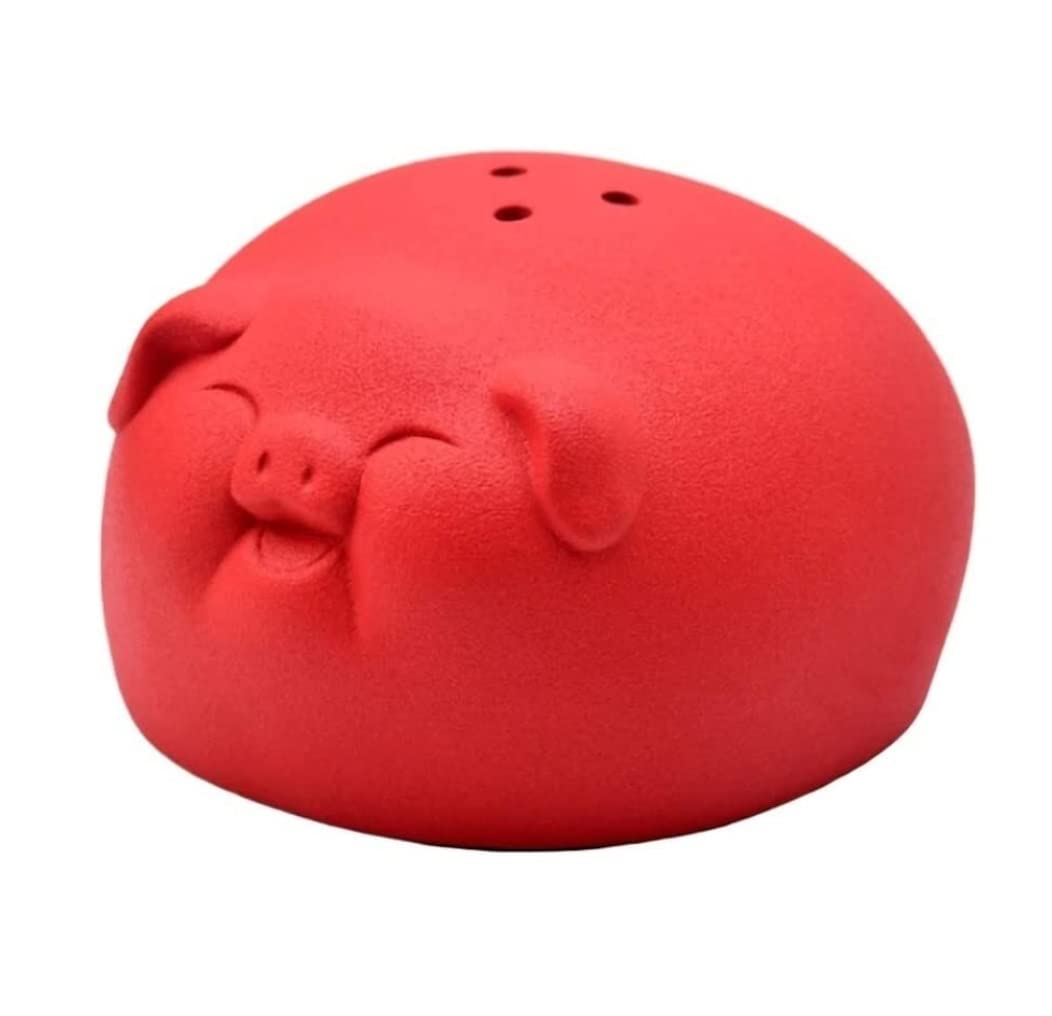 Palnik Na Kadzidełka Piggy Incense Burner Ceramiczny Piec Przeciwpożarowy Indoor Censer Ornaments Home Office Decoration Pokoju Medytacyjnego Salonu(Rot)
