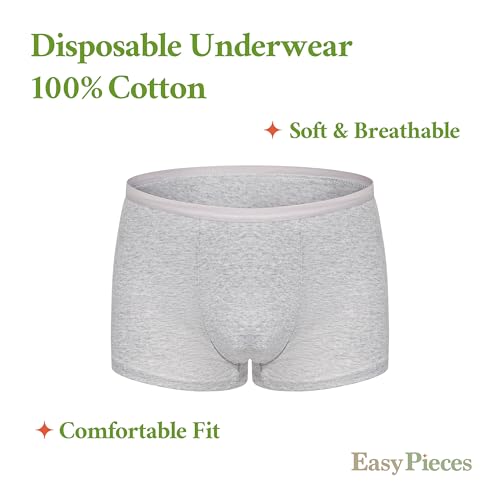 EasyPieces 100% Cotton Disposable Underwear for Men - Comfortable, Sterilized, for Travel, Sports, and Daily Use2