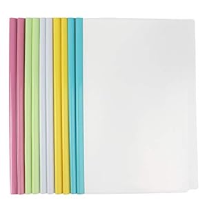 STAPENS Report Covers with Sliding Bar, Clear Paper Protector Sleeves, 12.2 x 8.5 Inch (10 PCs)