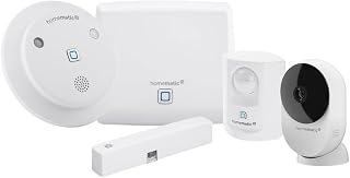 Homematic IP Smart Home Set Sicherheit mit Starter Set Alarm und Innenkamera – Basic