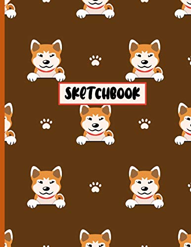 Sketchbook For Girls: Cute Little Shiba Inu Puppies Notebook For Sketching, Doodling Or Drawing ( Learn To Draw & Write Journal ) | Large Size 8.5 x 11, 109 White Blank Pages image 3