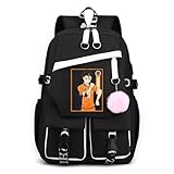 Huacaiyu Anime Haikyuu Intermedia Mochilas Escolar Adolescentes para Portátil de 15,6”, Niño y Niñas Juveniles Grandes Colegio Instituto Bolsas Escolares Karasuno Cosplay Hinata Shoyo 8 10 12 14 Años