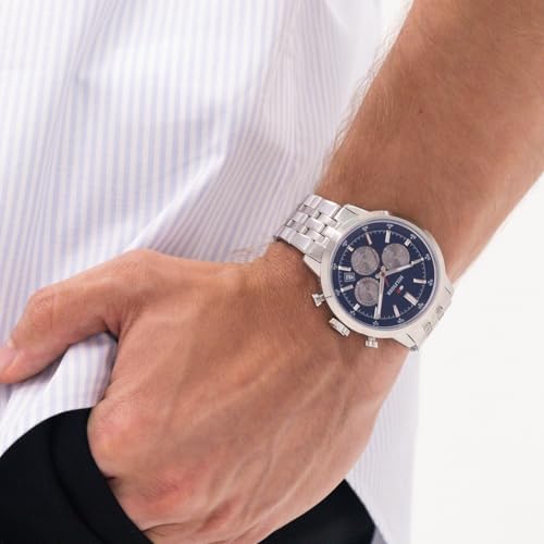 Image of Tommy Hilfiger Kent with Blue Dial Silver Stainless Steel Strap Watch for Men - TH1710753