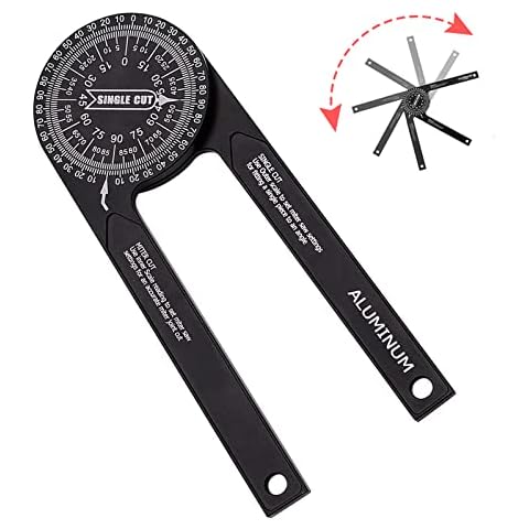 DIFCUL Winkelmesser für Gehrungssägen,Verstellbarer Aluminium Gehrungssägen Winkelmesser Cover