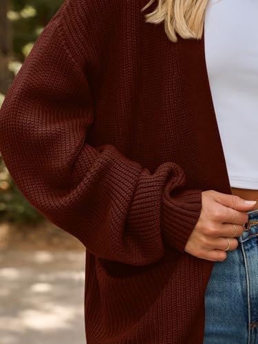 Image of LILLUSORY Womens Oversized Cardigans Soft Knit Cardigan Sweater with Pockets